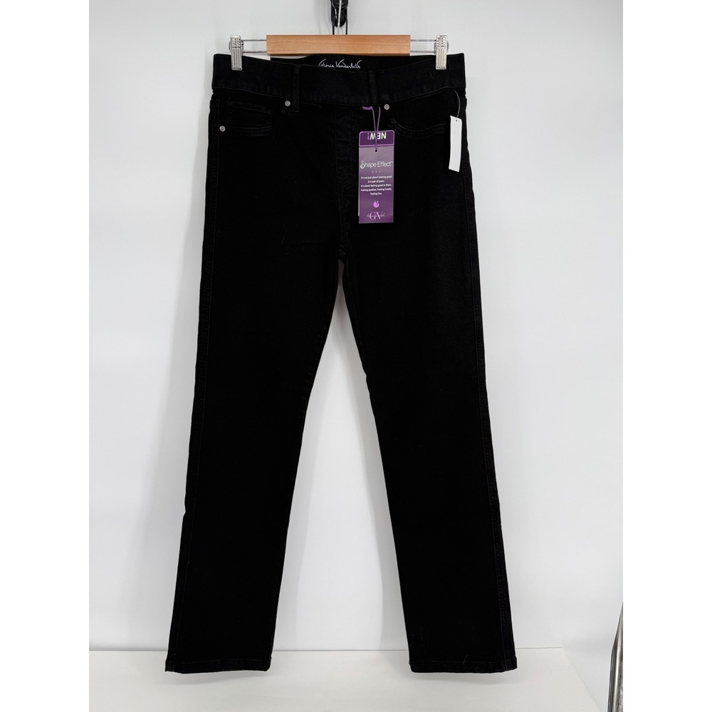 Gloria Vanderbilt Shape Effect High Rise Straight Jeans Black Rinse Sz 8 Average